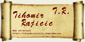 Tihomir Rajičić vizit kartica